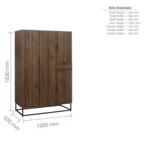 Huston Wooden Wardrobe With 4 Doors In Walnut