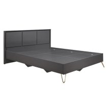 Aral Wooden Double Bed In Charcoal