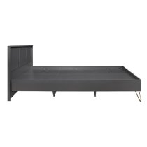 Aral Wooden Double Bed In Charcoal