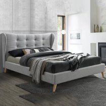 Harpers Fabric Small Double Bed In Dove Grey