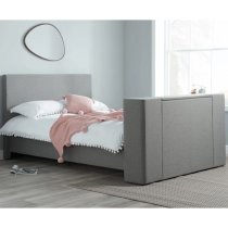 Plazas Fabric Double TV Bed In Grey