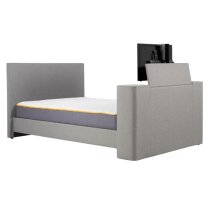 Plazas Fabric Double TV Bed In Grey