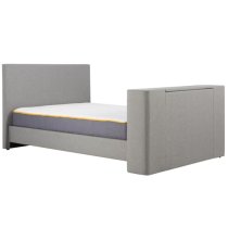 Plazas Fabric Double TV Bed In Grey