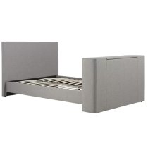 Plazas Fabric Double TV Bed In Grey