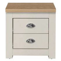 Highland Wooden Bedside Cabinet With 2 Drawers In Cream And Oak