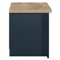 Highland Wooden Bedside Cabinet With 2 Drawers In Blue And Oak