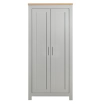 Highland Wooden Wardrobe With 2 Doors In Grey And Oak