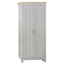 Highland Wooden Wardrobe With 2 Doors In Grey And Oak