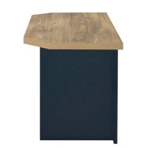 Highland Wooden Corner TV Stand In Navy Blue And Oak