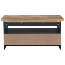 Highland Wooden Corner TV Stand In Navy Blue And Oak