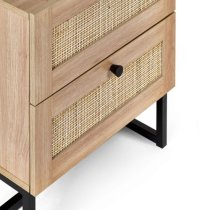 Pabla Wooden Bedside Cabinet With 2 Drawers In Oak