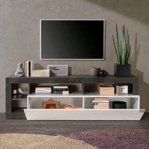 Hanmer High Gloss TV Stand With 1 Door In White And Oxide