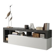 Hanmer High Gloss TV Stand With 1 Door In White And Oxide