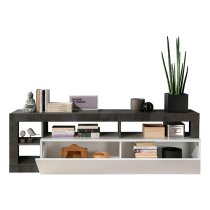 Hanmer High Gloss TV Stand With 1 Door In White And Oxide