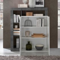 Hanmer High Gloss Highboard With 2 Doors In White And Oxide