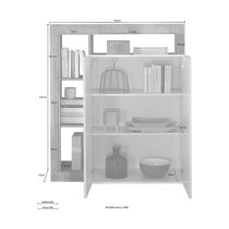 Hanmer High Gloss Highboard With 2 Doors In White And Oxide