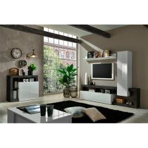 Hanmer High Gloss Sideboard With 2 Doors In White And Oxide