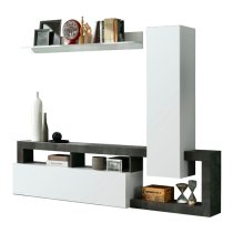 Hanmer High Gloss Entertainment Unit In White And Oxide