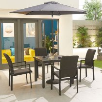 Pengta Outdoor 90cm Ceramic Dining Table In Slate and Charcoal