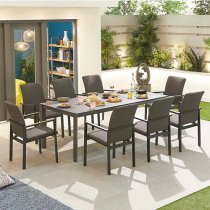 Pengta Outdoor 300cm Ceramic Top Dining Table In Slate