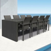 Dunstar Outdoor 280cm Aluminium Dining Table In Charcoal