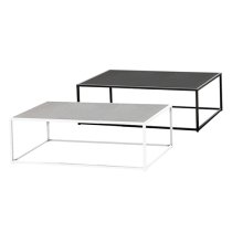 Oakhill Glass Top Coffee Table In Matt Slate And Charcoal