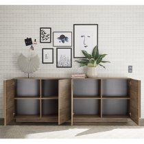 Jining Wooden Sideboard With 4 Doors In Oak