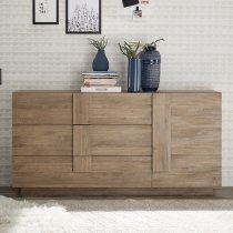 Jining Wooden Sideboard With 1 Door 3 Drawers In Oak