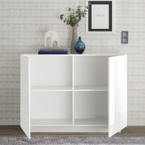 Jining High Gloss Sideboard With 2 Doors In White