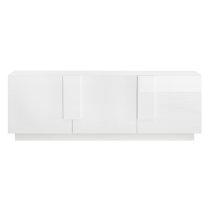 Jining High Gloss TV Stand With 3 Doors In White