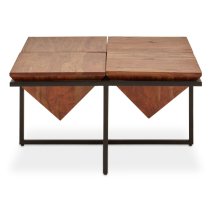 Serra Pyramid Shape Acacia Wood Coffee Table In Acacia