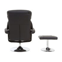 Dumai PU Leather Recliner Chair With Footstool In Black