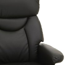 Dumai PU Leather Recliner Chair With Footstool In Black