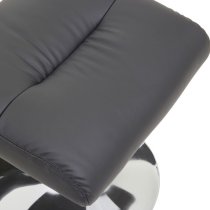 Dumai Leather Recliner Chair With Footstool In Black