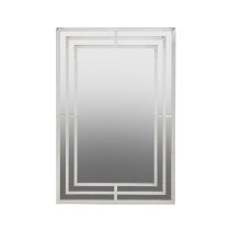 Agadir Rectangular Illuminated Bathroom Mirror In Silver Frame