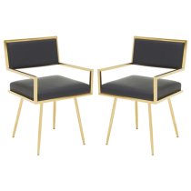 Azaltro Black Leather Effect Dining Chairs In A Pair