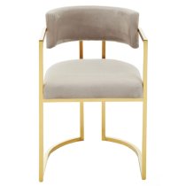 Azaltro Upholstered Velvet Dining Chair In Mink