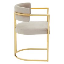 Azaltro Upholstered Velvet Dining Chair In Mink