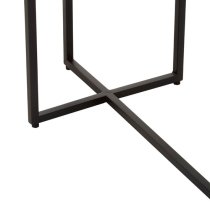 Cusco Smoked Mirror Glass Side Table With Black Metal Frame