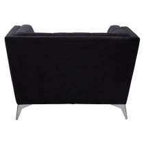 Hefei Velvet 1 Seater Sofa With Chrome Metal Legs In Black