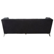 Hefei Velvet 3 Seater Sofa With Chrome Metal Legs In Black