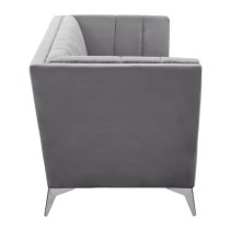 Hefei Velvet 3 Seater Sofa With Chrome Metal Legs In Grey