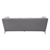 Hefei Velvet 3 Seater Sofa With Chrome Metal Legs In Grey