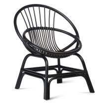 Muenster Round Rattan Accent Chair In Black