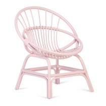 Muenster Round Rattan Accent Chair In Pink