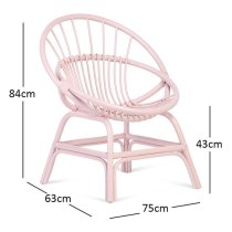 Muenster Round Rattan Accent Chair In Pink