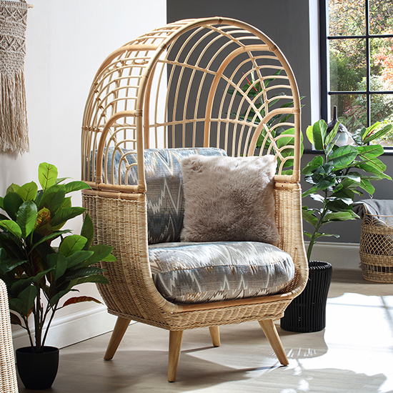 Cainta Rattan Armchair With Alpine Seat Cushion