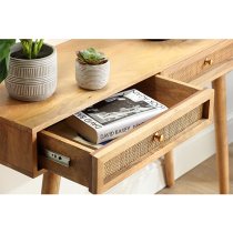 Mixco Wooden Console Table With 2 Drawers In Natural