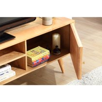 Mixco Wooden TV Stand With 2 Doors In Natural