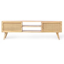 Mixco Wooden TV Stand With 2 Doors In Natural